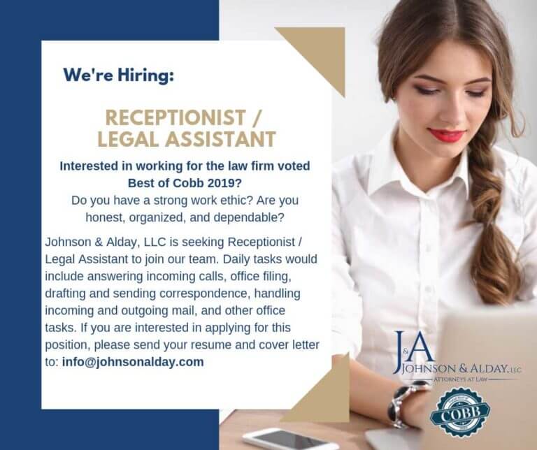 Johnson & Alday, LLC | Now Hiring Receptionist - Legal Assistant ...