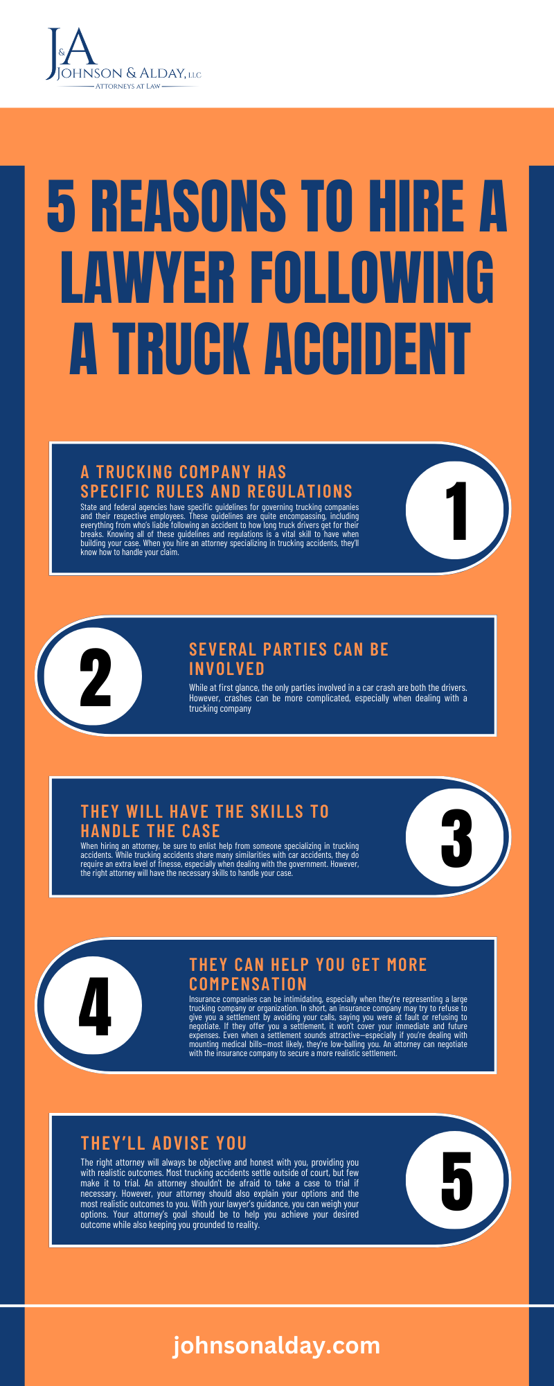 5 REASONS TO HIRE A LAWYER FOLLOWING A TRUCK ACCIDENT INFOGRAPHIC