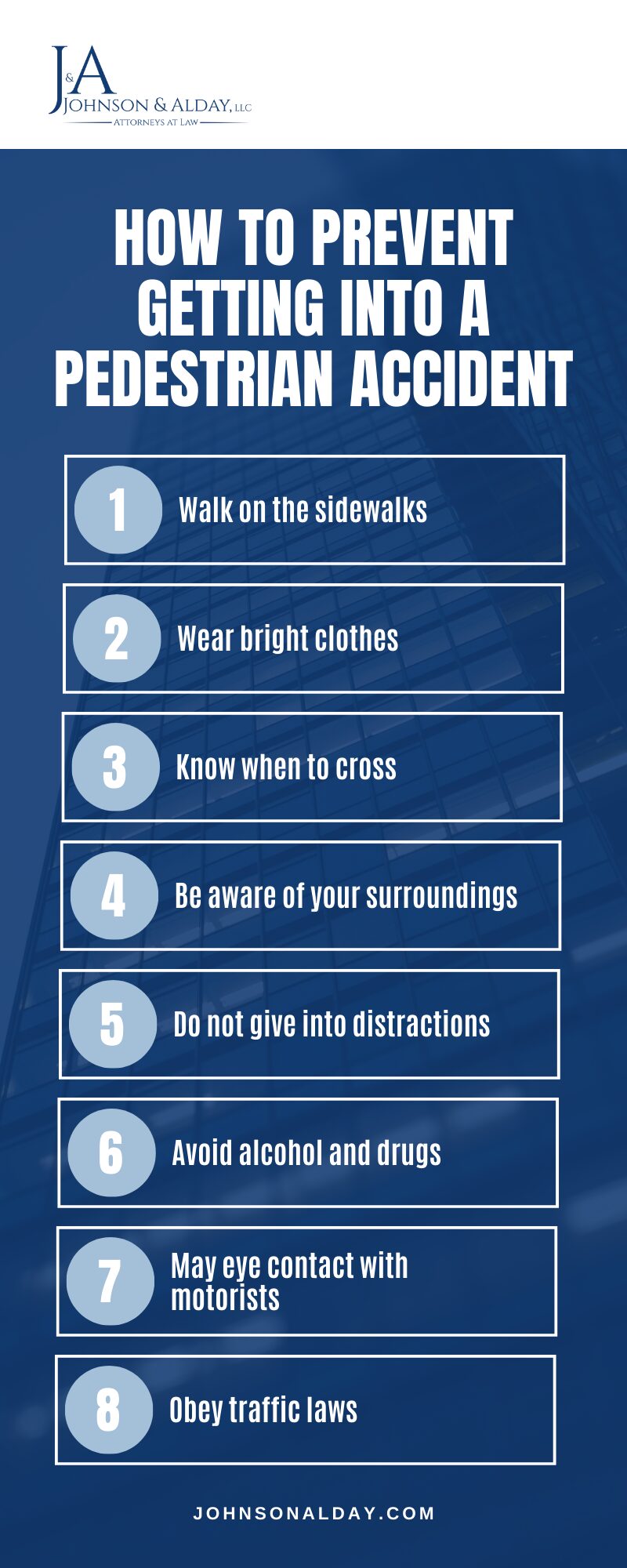 How To Prevent Getting Into A Pedestrian Accident Infographic