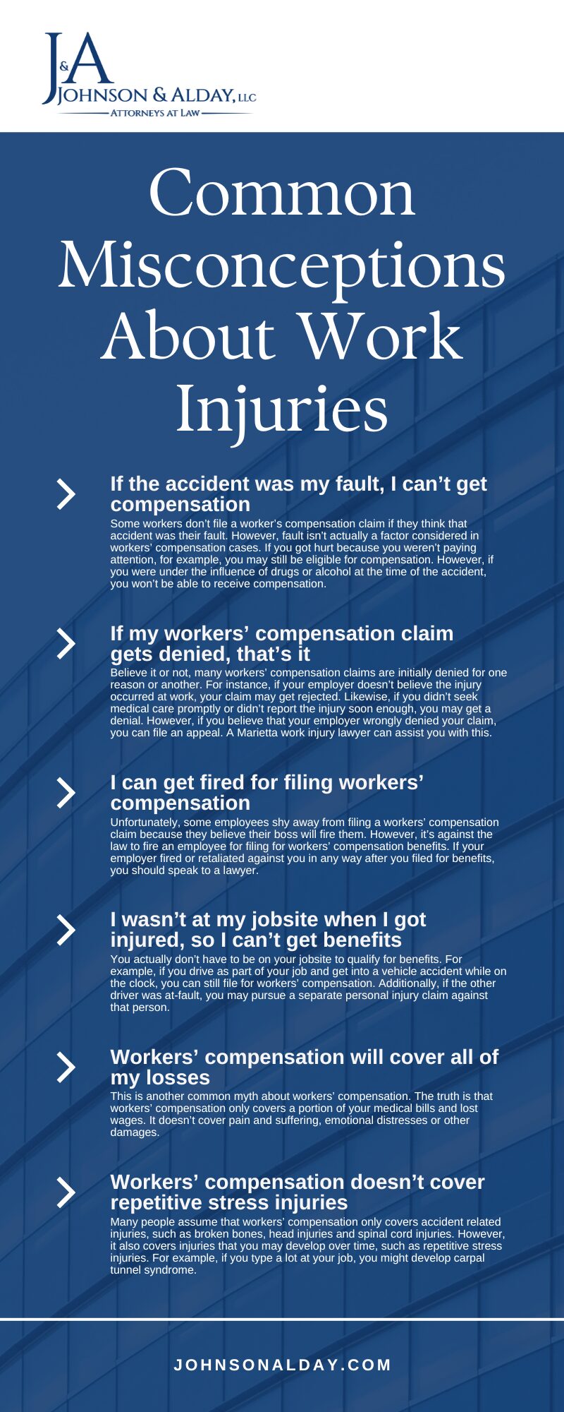Common Misconceptions About Work Injuries Infographic
